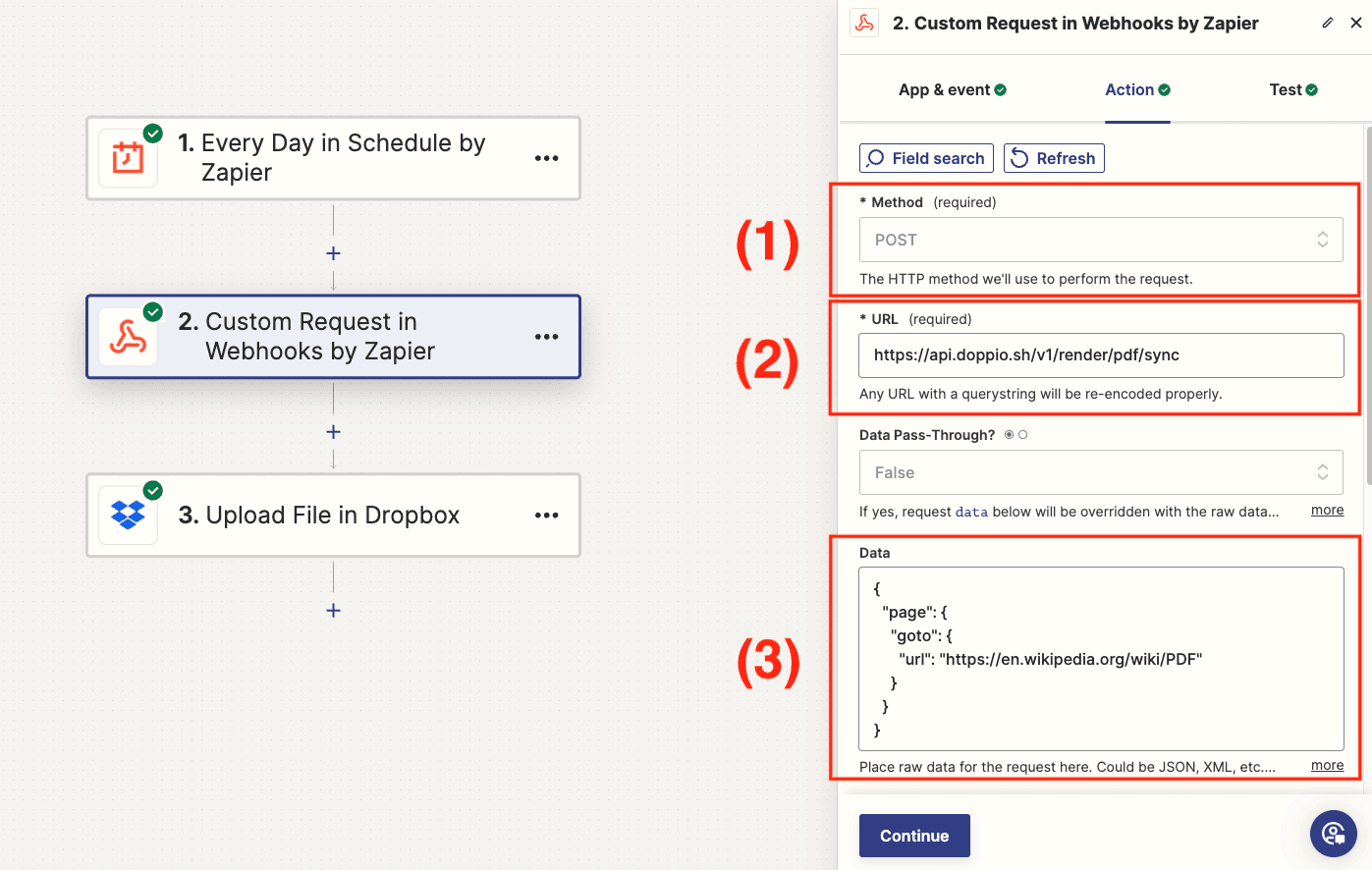 Webhook configuration
